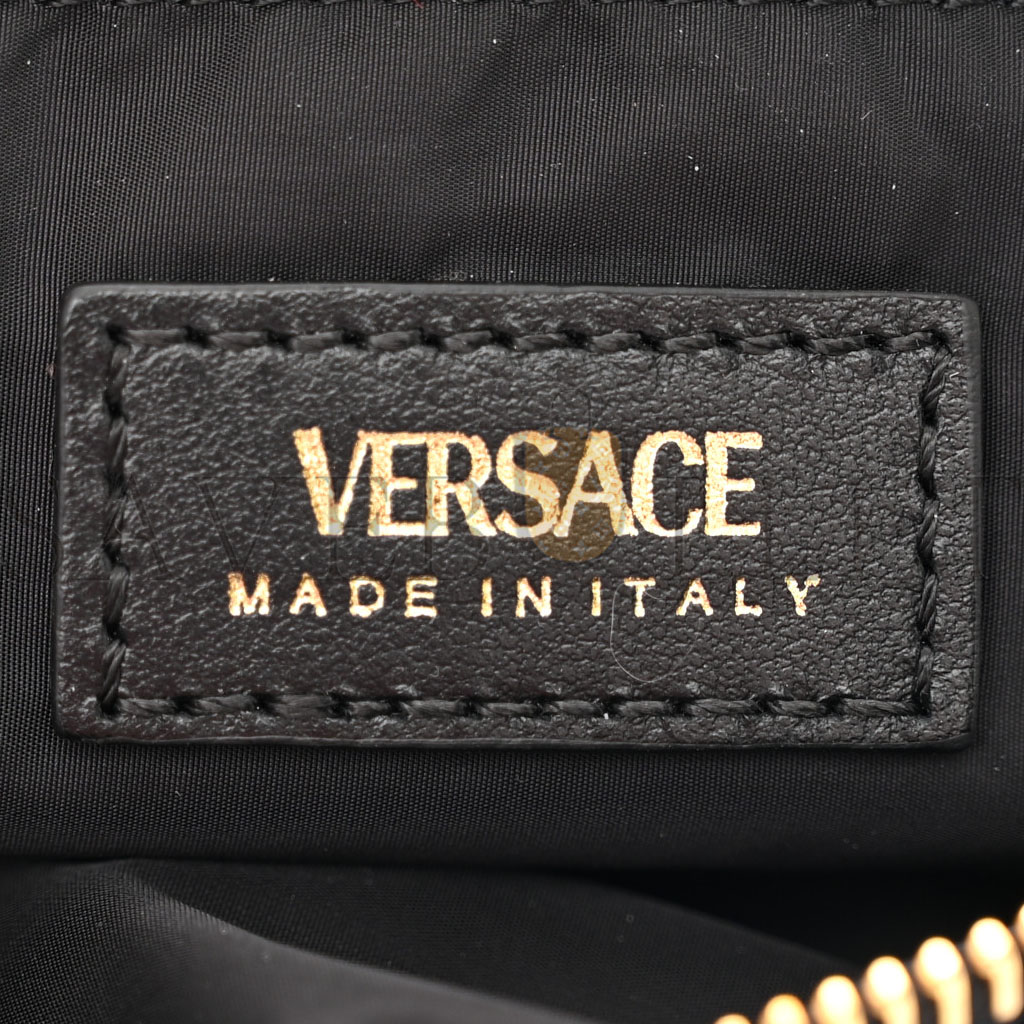 VERSACE NYLON TRIBUTE ICON FLAT POUCH BLACK (24*14*3cm)