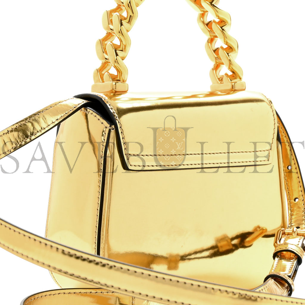 VERSACE METALLIC CALFSKIN MINI LA MEDUSA BAG GOLD  (16*14*6cm)