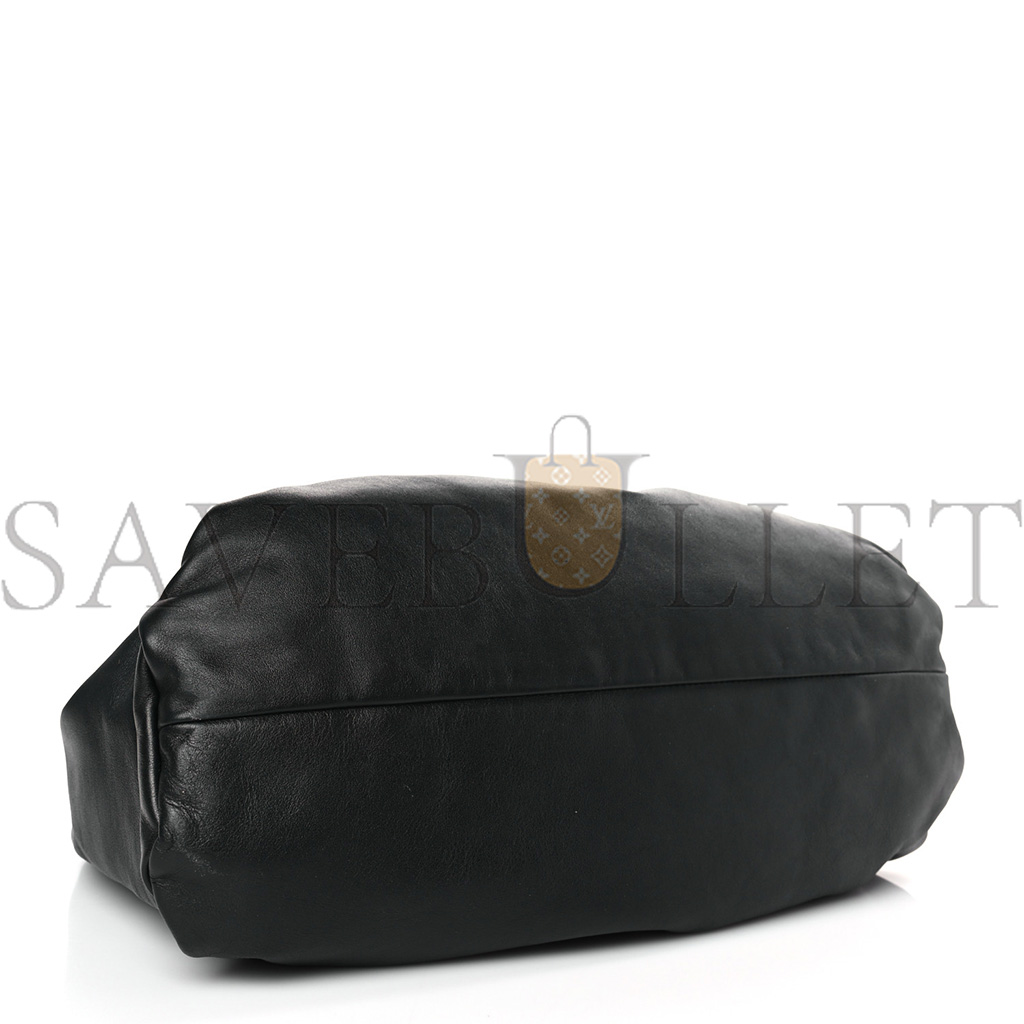 BOTTEGA VENETA SMOOTH BUTTER CALFSKIN SMALL THE SHOULDER POUCH BLACK (38*22*9cm)