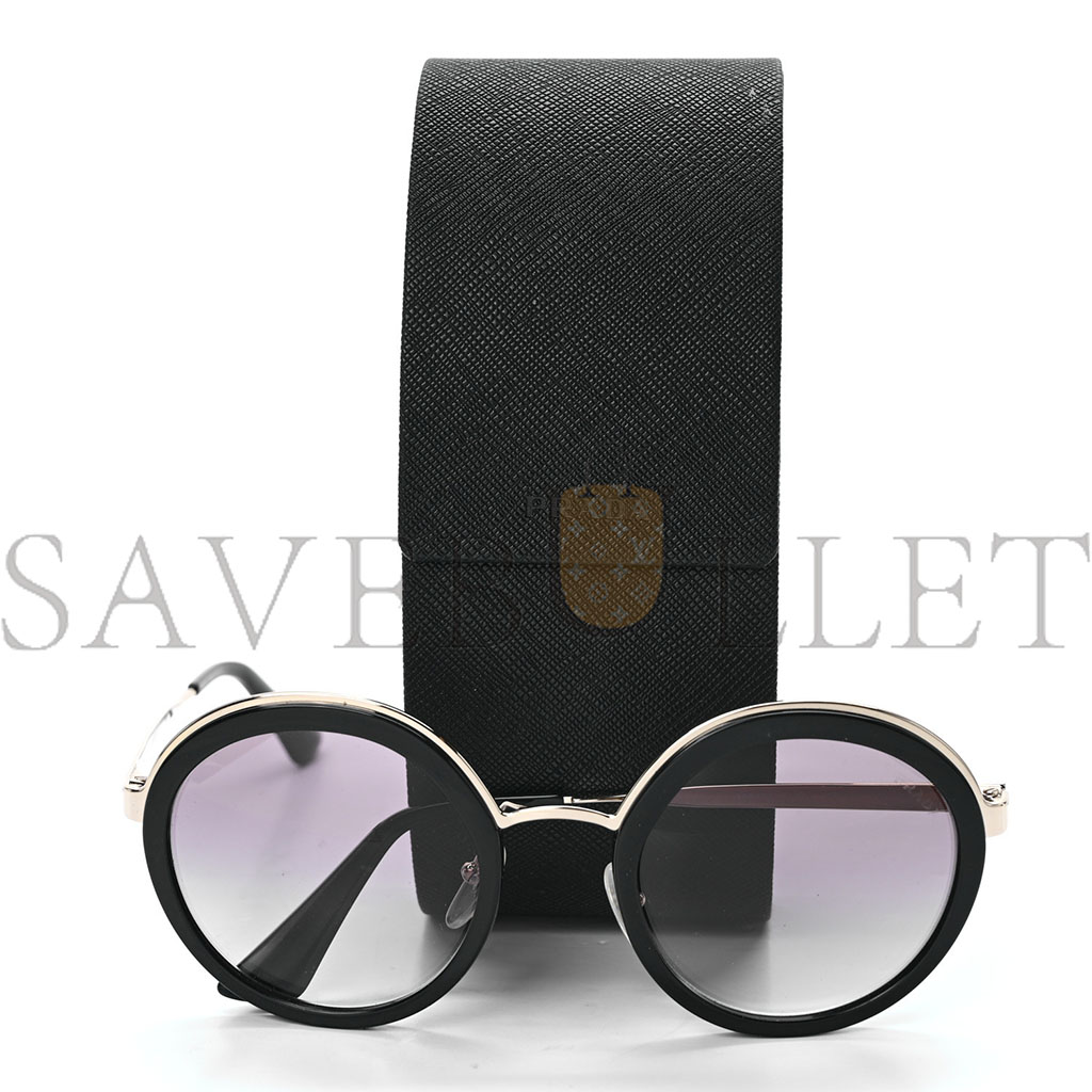 PRADA ROUND FRAME SUNGLASSES SPR 50T BLACK