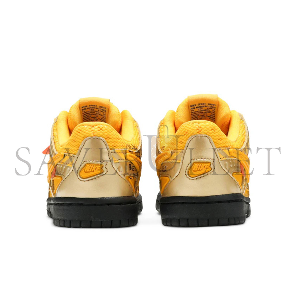 NIKE OFF-WHITE X NIKE AIR RUBBER DUNK “UNIVERSITY GOLD” CU6015-100