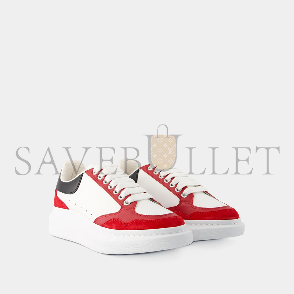 ALEXANDER MCQUEEN OVERSIZED SNEAKERS LEATHER WHITE RED 757710WIA5V6044