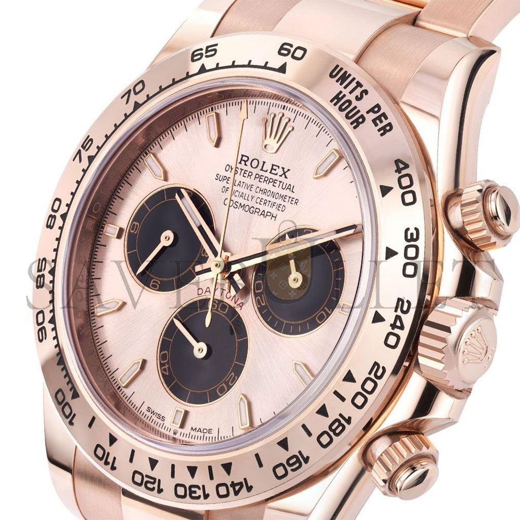 ROLEX DAYTONA 18K ROSE GOLD, SUNDUST INDEX DIAL, 40 MM WATCH 126505-0003