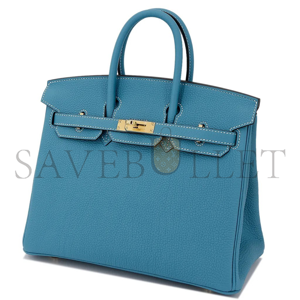 HERMES MASTER BIRKIN 25 DENIM BLUE TOGO CALFSKIN GOLD BUTTON 10099469 (25*20*13cm)