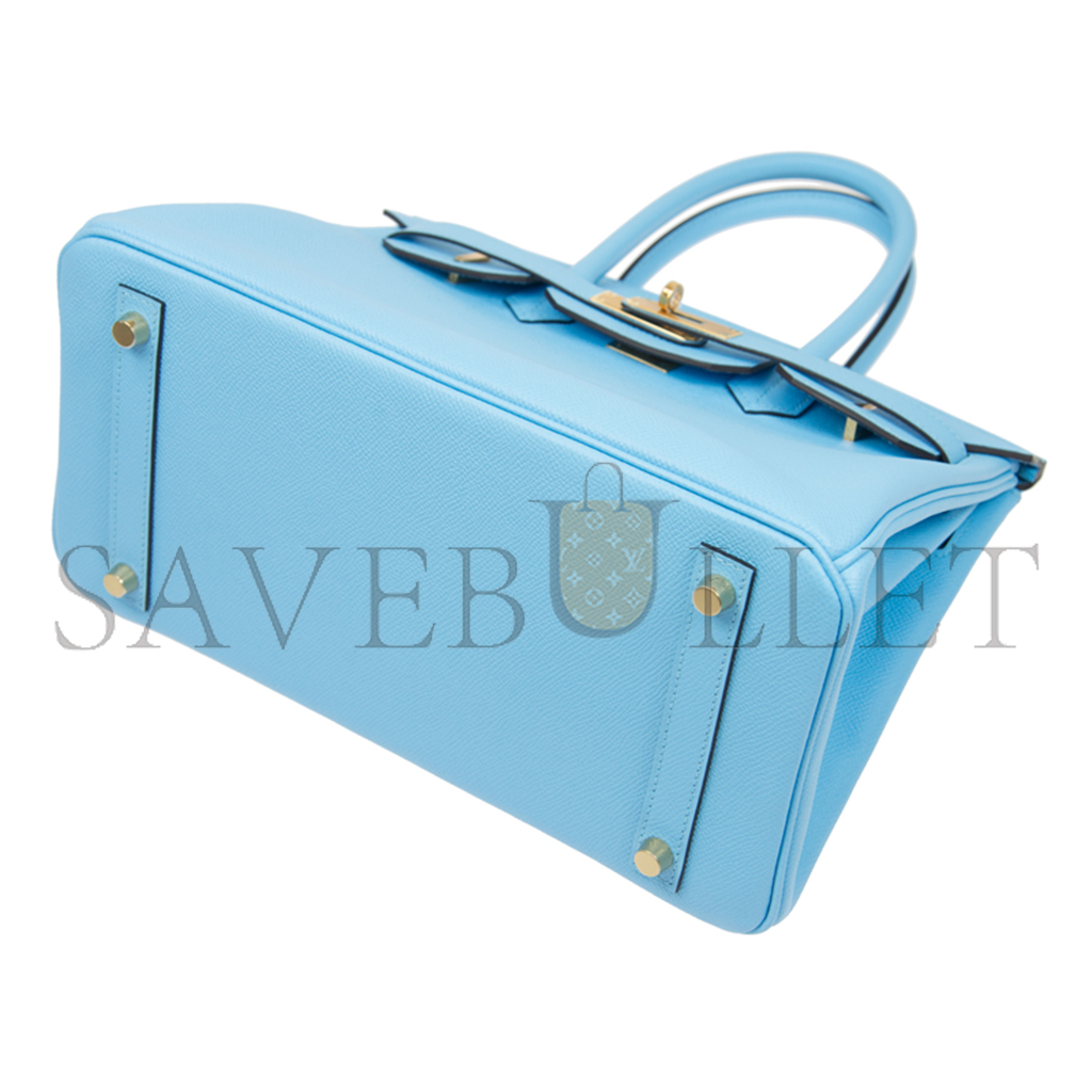 HERMES MASTER BIRKIN 25 SKY BLUE TOP HANDLE BAG BK307NEPGP (25*20*13cm)