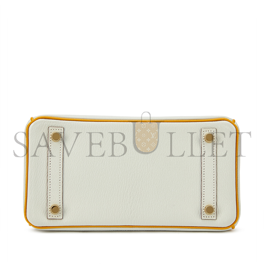 HERMES MASTER BIRKIN 25 PEARL GRAY CHICKEN YELLOW BK251037TGCZ (25*20*13cm)