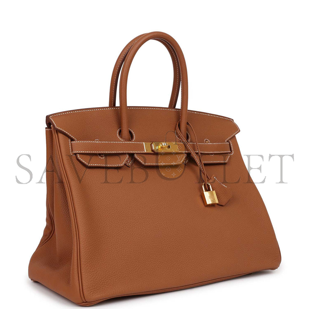 HERMES MASTER BIRKIN 35 TOGO GOLDEN BROWN GOLD BUCKLE BAG 1900409 (35*25*18cm)