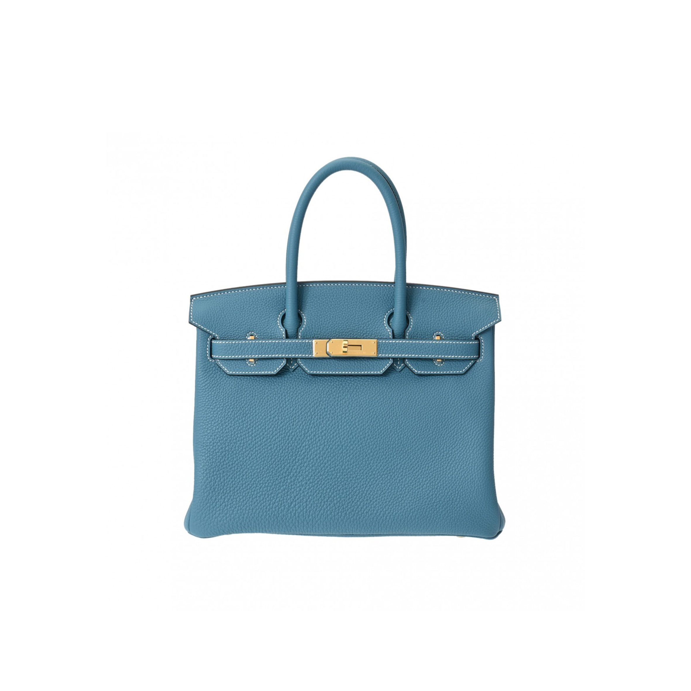 HERMÈS BIRKIN 30 DENIM BLUE GOLD BUCKLE BAG 619577 (30*20*13cm)