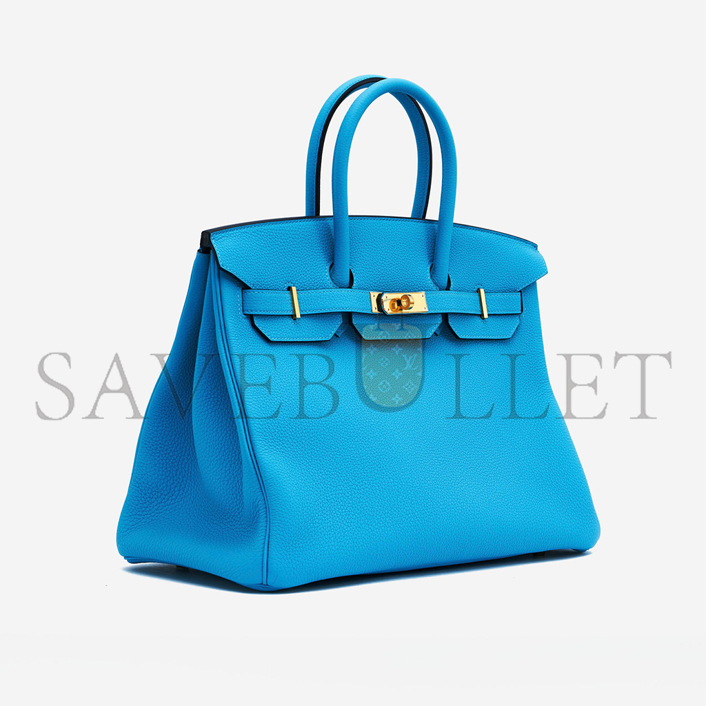 HERMÈS MASTER BIRKIN 25 TOGO LEATHER BLUE GOLD BUCKLE BAG MSBK2300910 (25*20*13cm)