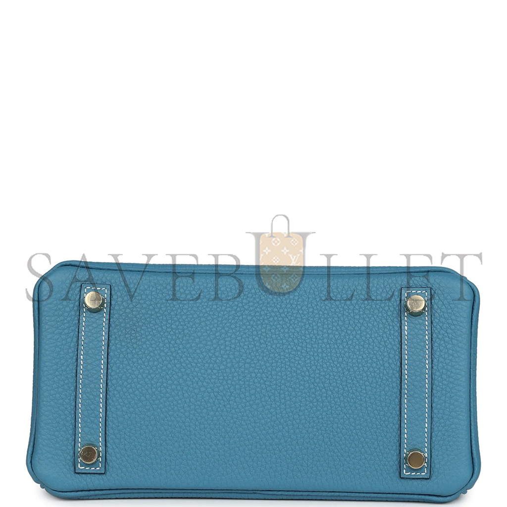 HERMÈS BIRKIN 25 BLUE JEAN TOGO GOLD HARDWARE 265379 (25*20*13cm)