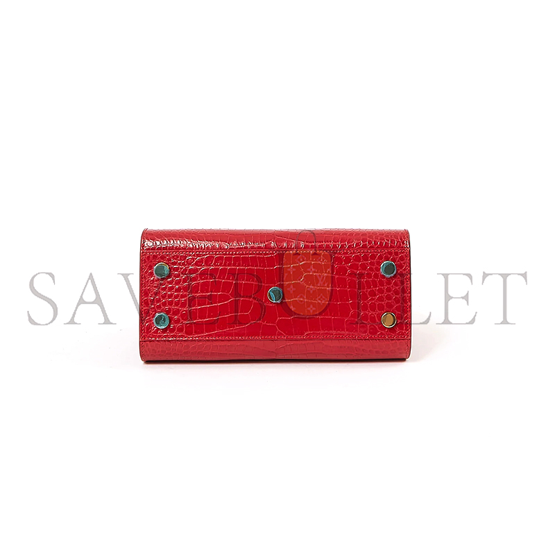 YSL RED CROC EMBOSSED NANO SAC DE JOUR BAG LU84822960252 (26*20.5*12.5cm)