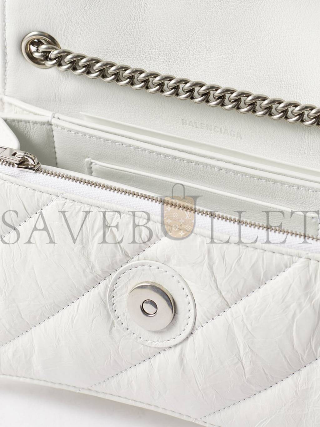 BALENCIAGA WHITE CRUSH S QUILTED CREASED-LEATHER CROSS-BODY BAG MATCHESFASHION US (21.5*11*5cm)