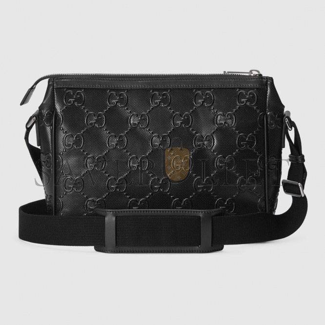 GUCCI GG EMBOSSED MESSENGER BAG 658565 (29*22*9.5cm)