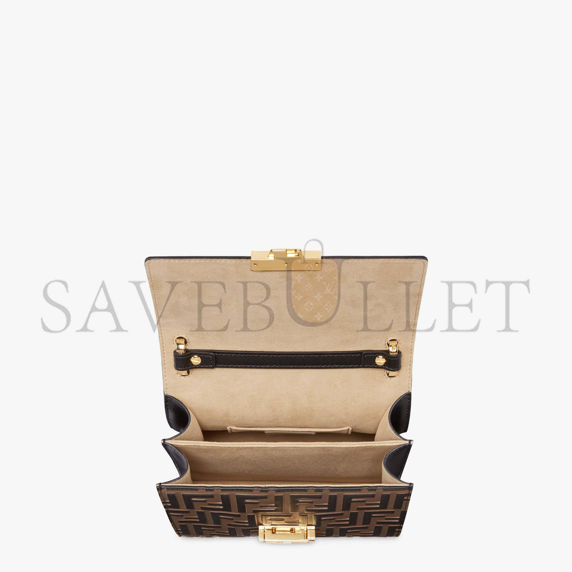 FENDI KAN U SMALL - BROWN LEATHER MINI-BAG 8M0417A659F13VK (19*13*9cm)