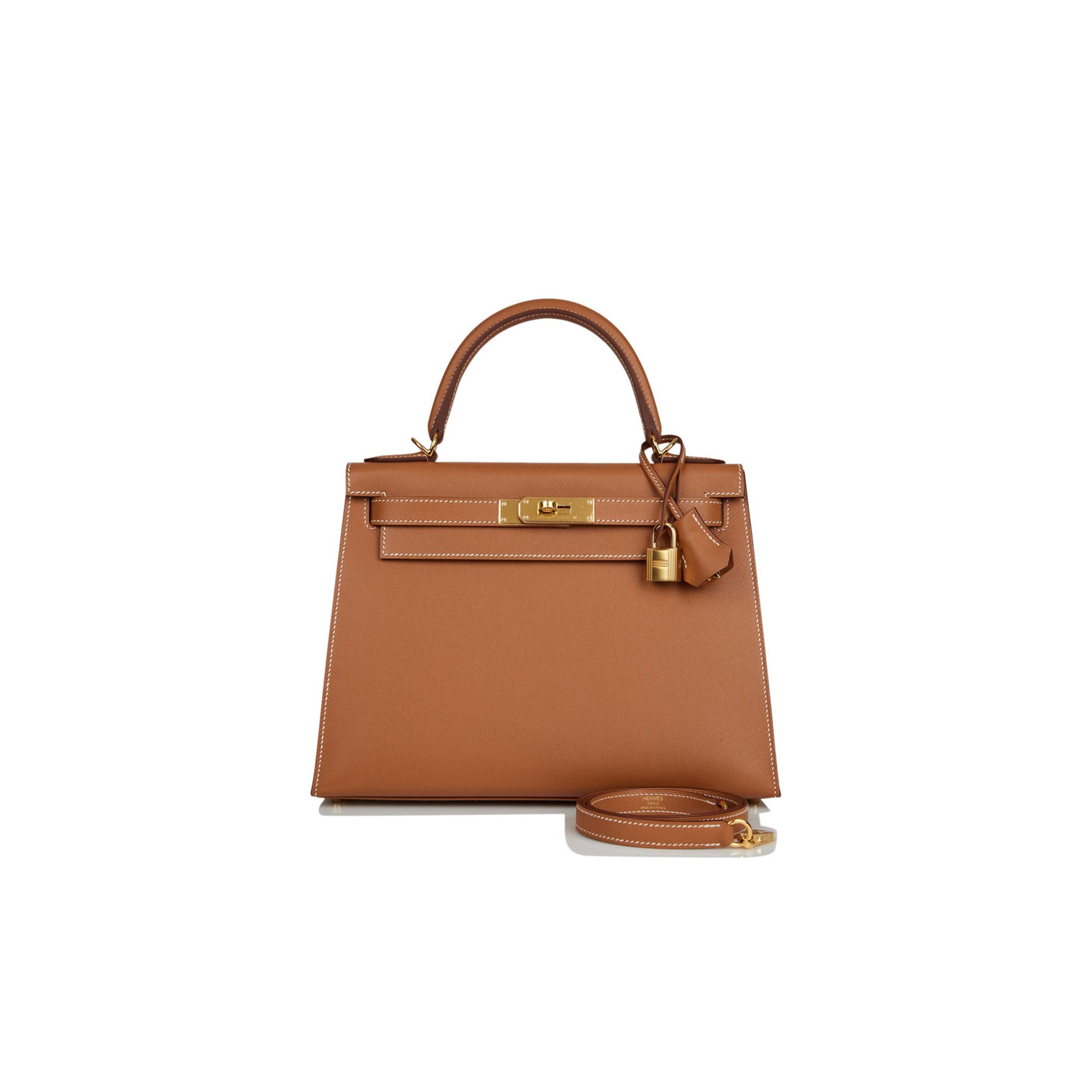 HERMES KELLY SELLIER 28 GOLD MADAME GOLD HARDWARE (28*22*10cm)