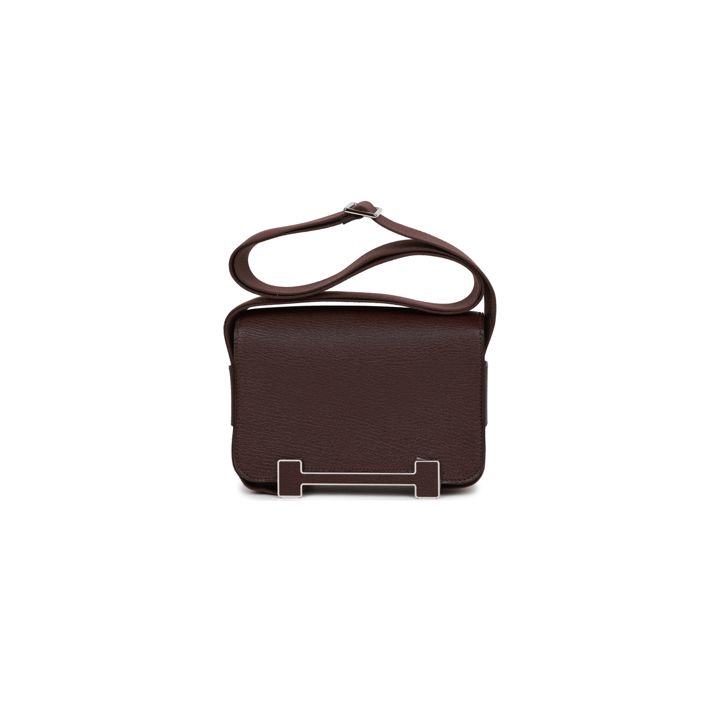 HERMES GETA ROUGE SELLIER CHEVRE PALLADIUM HARDWARE (20.3*14*6.4cm)