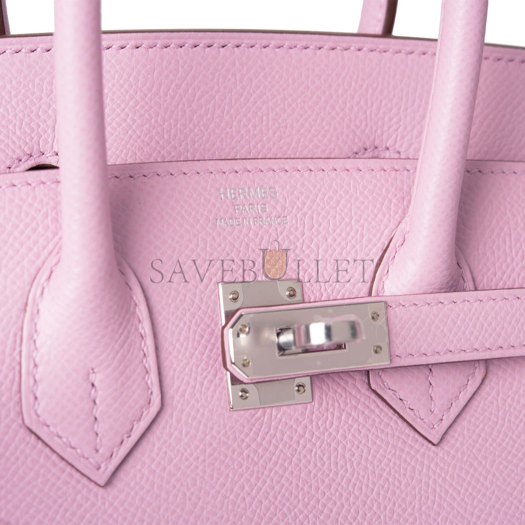 HERMES BIRKIN SELLIER 25 MAUVE SYLVESTRE EPSOM PALLADIUM HARDWARE HANDMADE (25cm)