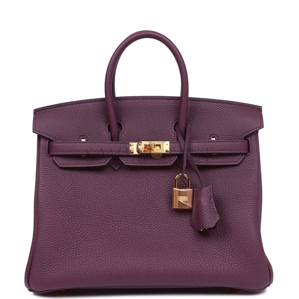 HERMES BIRKIN 25 CASSIS TOGO GOLD HARDWARE  (25cm)