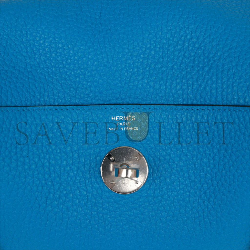 HERMES LINDY 26 BLEU ZANZIBAR VERSO CLEMENCE PALLADIUM HARDWARE(26*18*12cm)