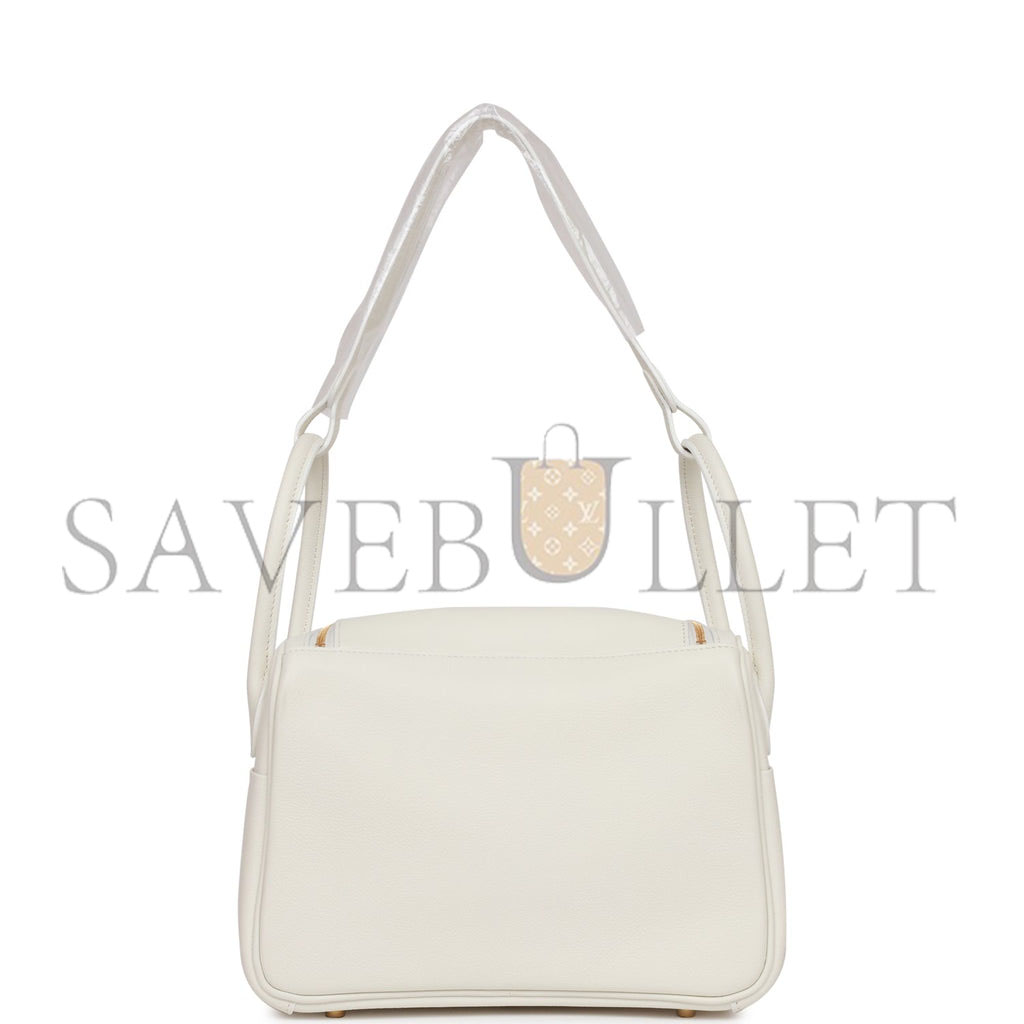 HERMES LINDY 26 WHITE EVERCOLOR GOLD HARDWARE (26*18*12cm)