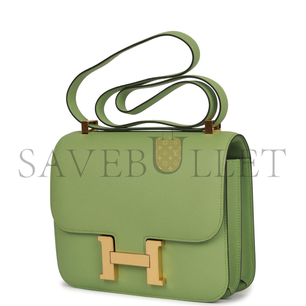 HERMES CONSTANCE 24 VERT CRIQUET EPSOM GOLD HARDWARE (24cm)