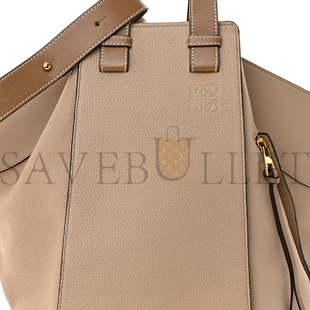 LOEWE CALFSKIN MEDIUM HAMMOCK SHOULDER BAG SAND MINK (32*30*17cm)