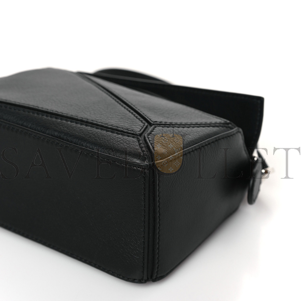 LOEWE CALFSKIN MINI PUZZLE BAG BLACK (18*12.5*8cm)