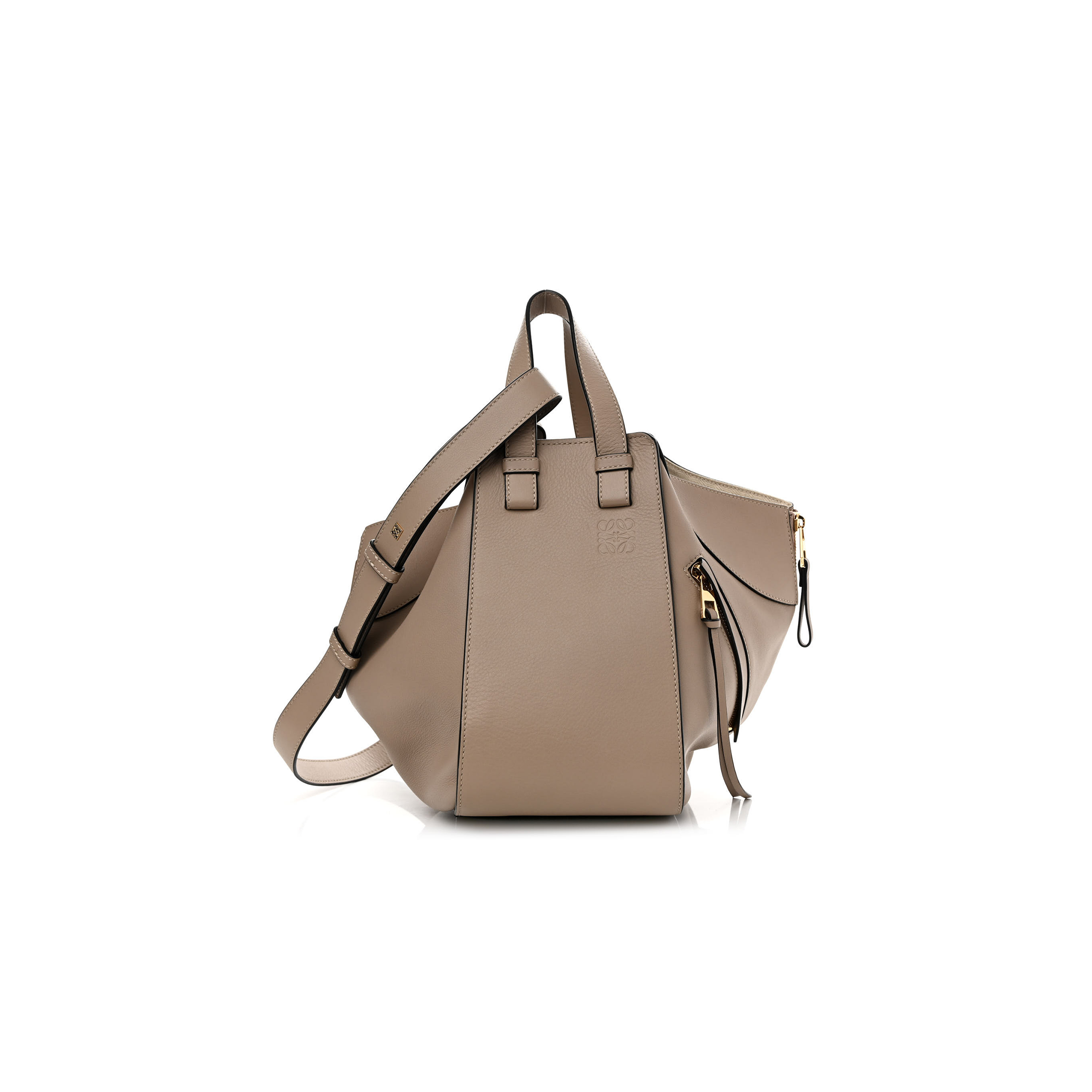 LOEWE CALFSKIN SMALL HAMMOCK SHOULDER BAG SAND (30*25*13.5cm)