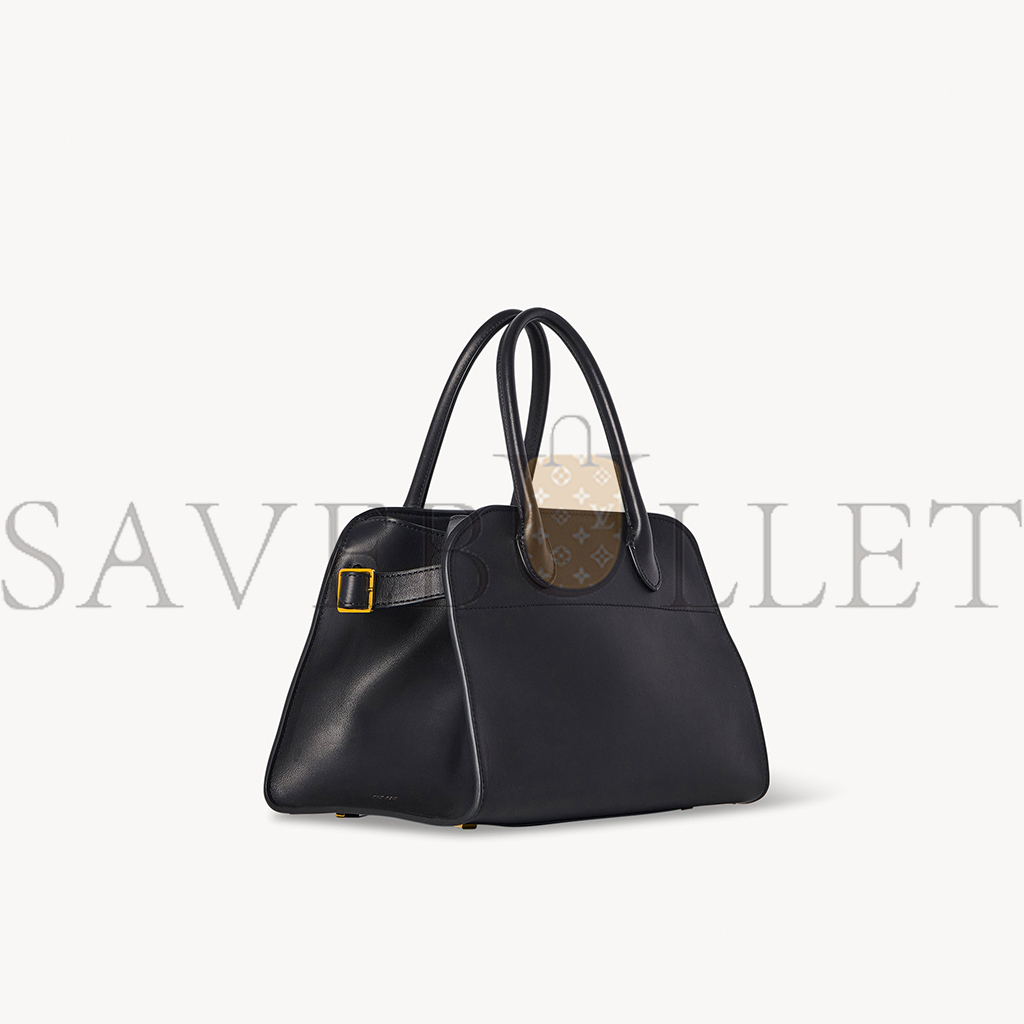 THE ROW SOFT MARGAUX 10 BAG IN LEATHER BLACK W1190L72BLSG (25*18*19cm)