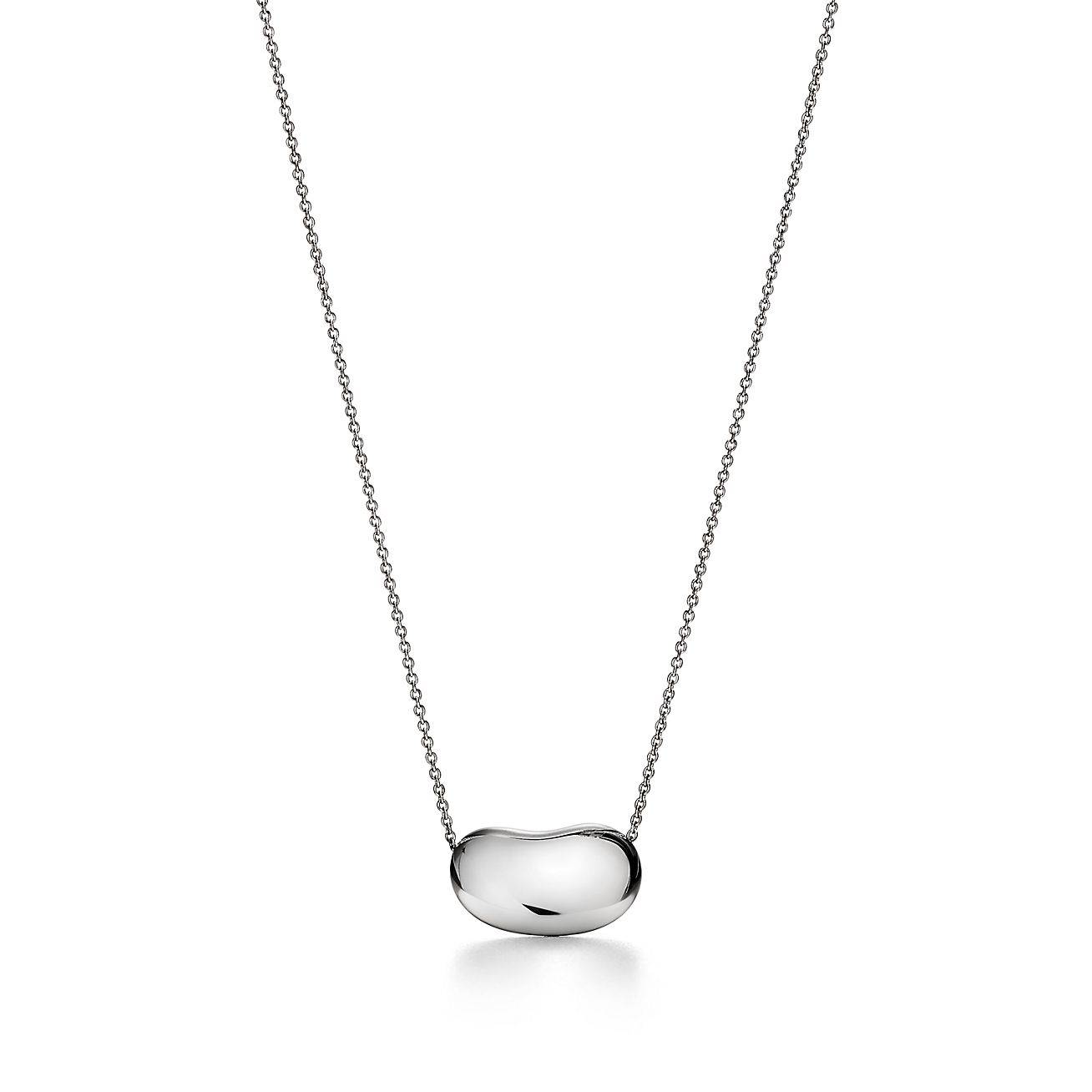 TIFFANY ELSA PERETTI® BEAN® DESIGN PENDANT IN PLATINUM WITH PAVÉ DIAMONDS, 18 MM