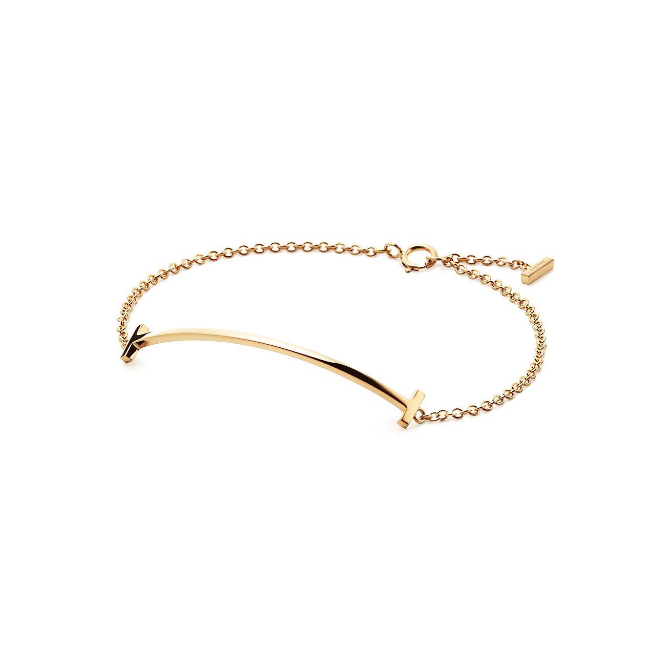 TIFFANY T SMILE BRACELET IN YELLOW GOLD