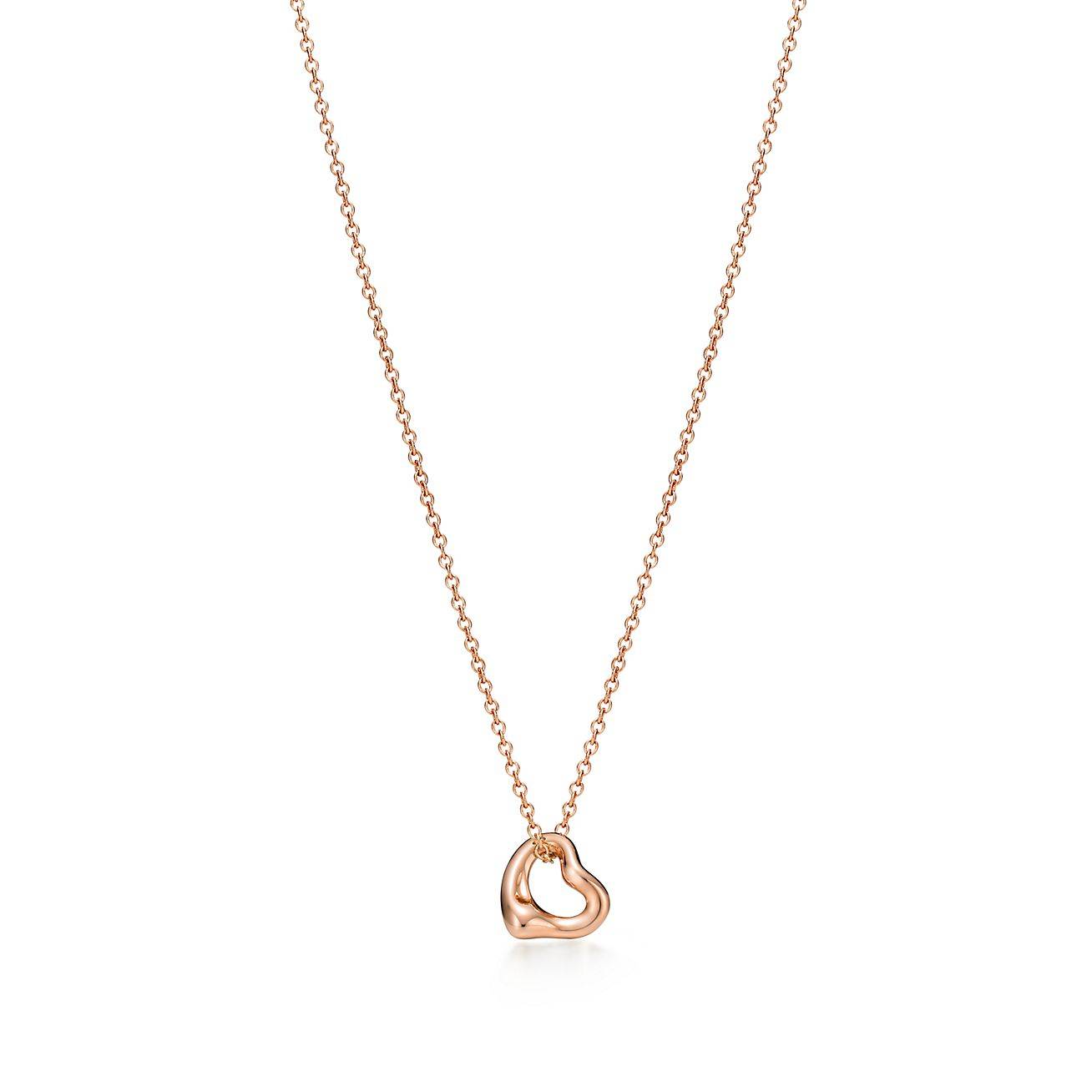 TIFFANY  ELSA PERETTI® OPEN HEART PENDANT IN ROSE GOLD, 7 MM