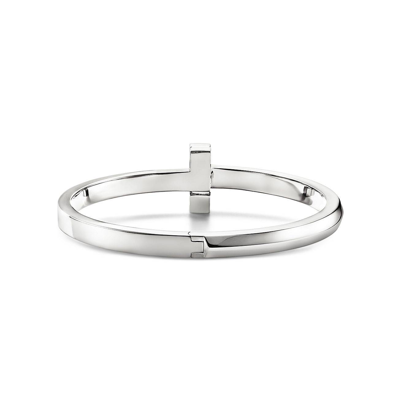 TIFFANY T T1 HINGED BANGLE IN WHITE GOLD, WIDE