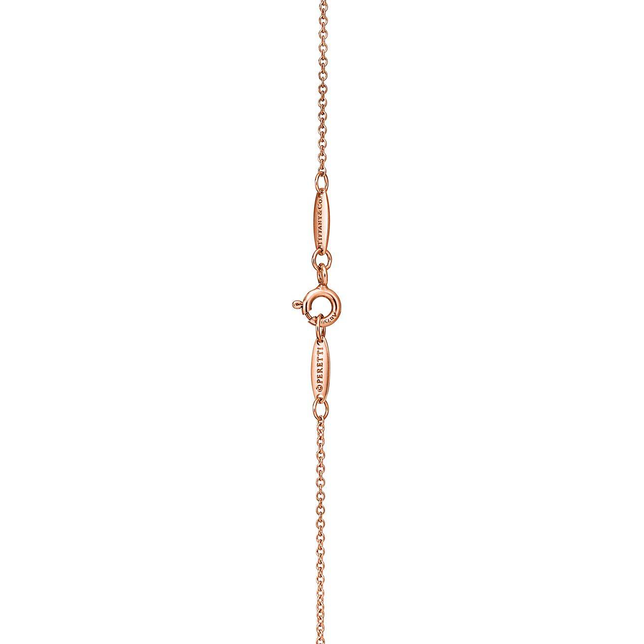 TIFFANY  ELSA PERETTI® LETTER A PENDANT IN 18K ROSE GOLD WITH DIAMONDS