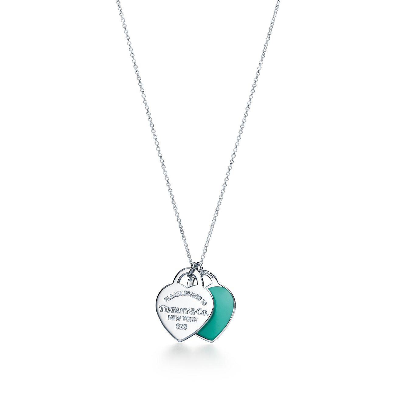 TIFFANY  RETURN TO TIFFANY® TIFFANY BLUE® DOUBLE HEART TAG PENDANT IN SILVER, SMALL