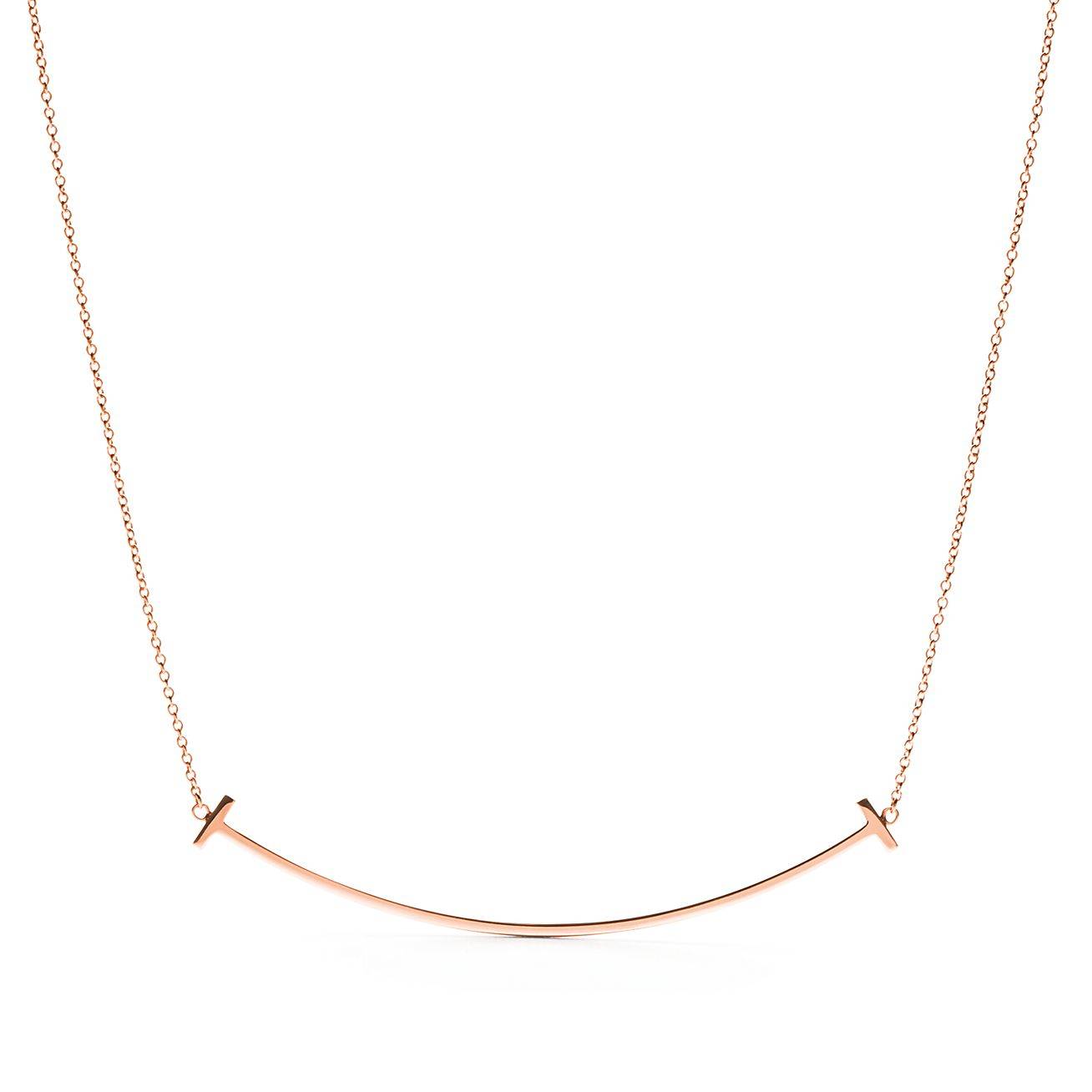 TIFFANY T SMILE PENDANT IN ROSE GOLD, LARGE