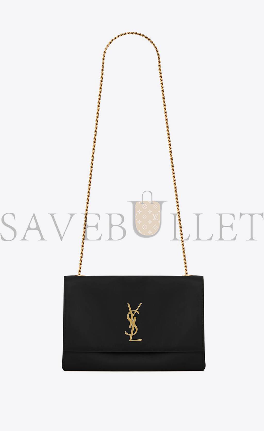 YSL KATE MEDIUM REVERSIBLE CHAIN BAG IN SUEDE AND SMOOTH LEATHER 5538040UD7W1000 (28.5*20*6cm)