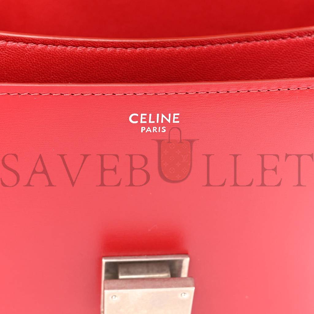 CELINE BOX CALFSKIN MEDIUM CLASSIC BOX FLAP BAG RED (23*18*6cm)