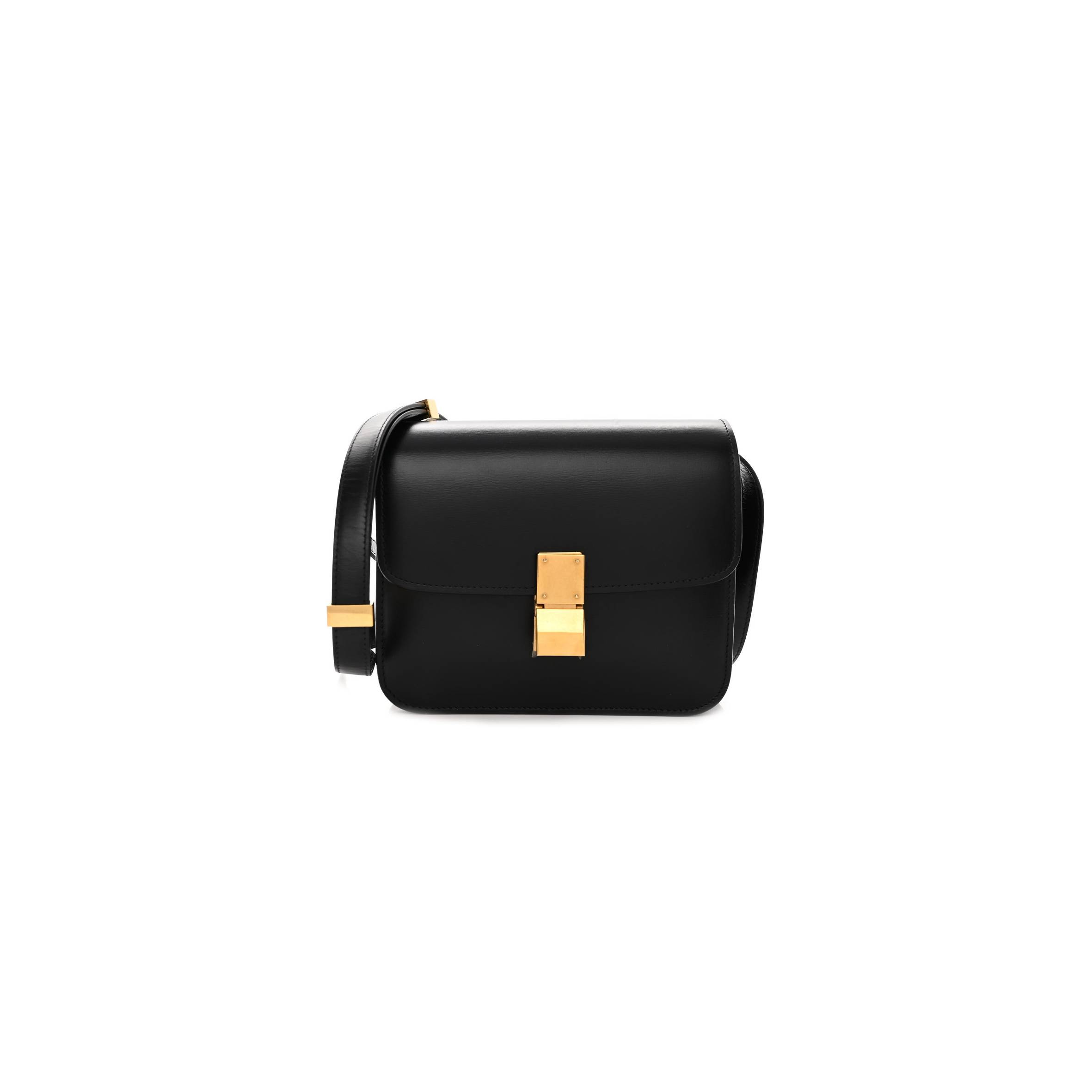 CELINE BOX CALFSKIN TEEN CLASSIC BOX FLAP BAG BLACK (18*15*6cm)