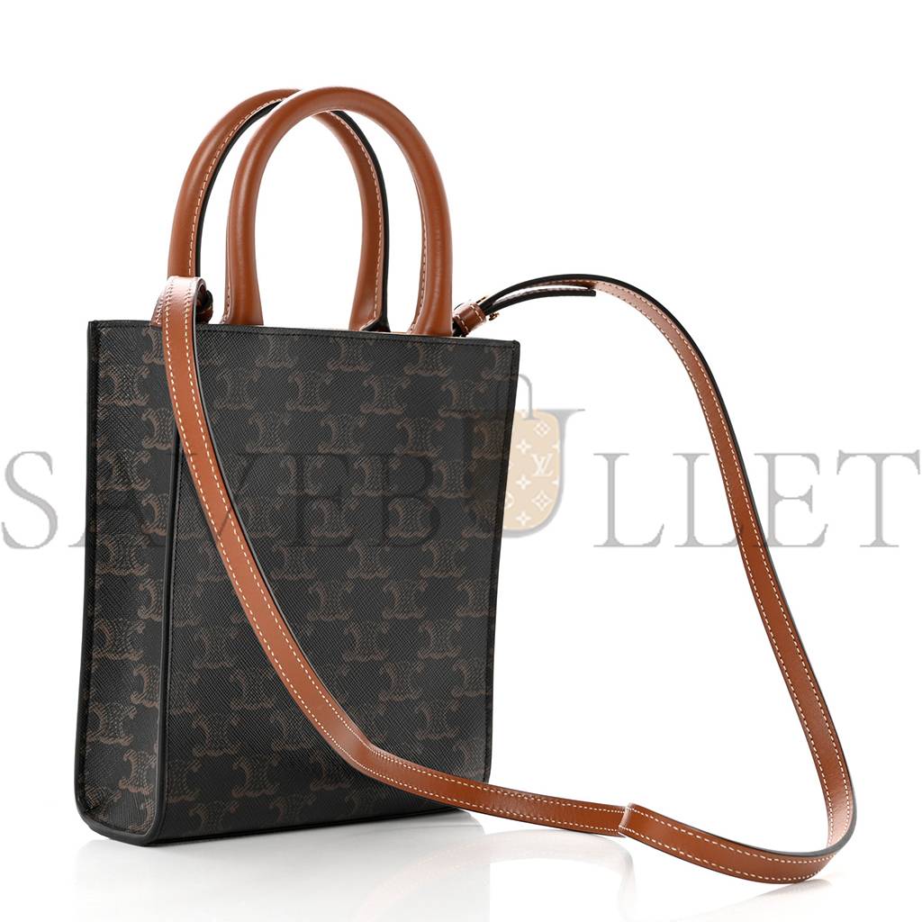 CELINE TRIOMPHE CANVAS CALFSKIN MINI VERTICAL CABAS TAN (25*20*17cm)