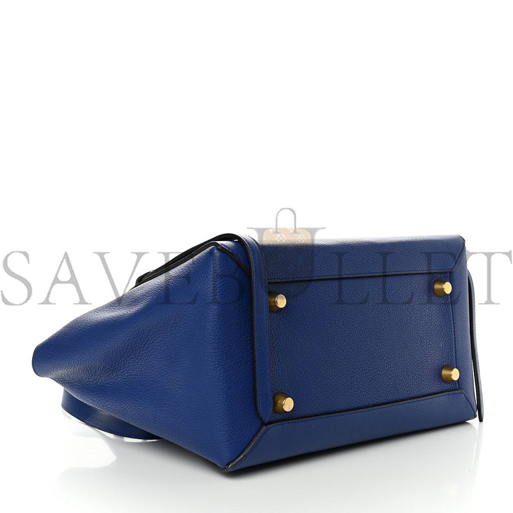 CELINE GRAINED CALFSKIN MINI BELT BAG INDIGO (28*23*16cm)