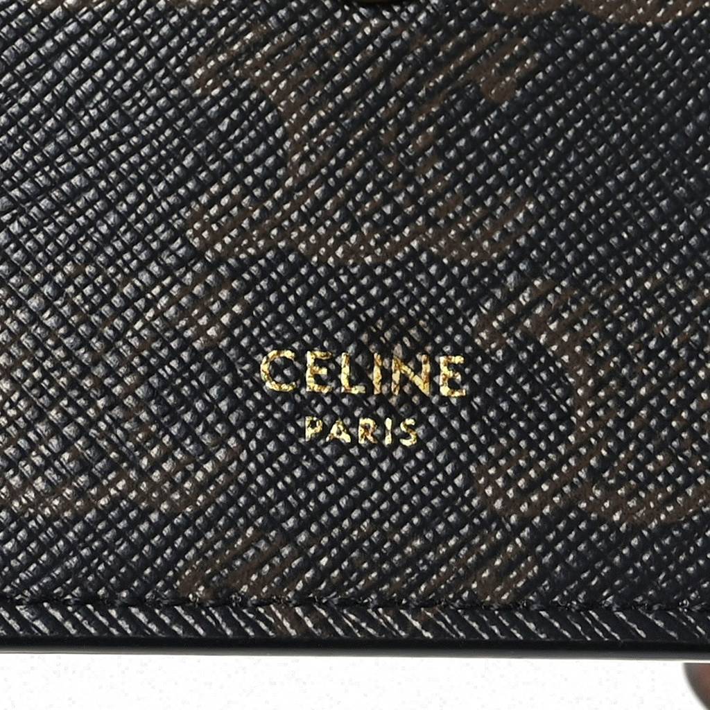 CELINE TRIOMPHE CANVAS LAMBSKIN WALLET ON STRAP TAN (20*13*6cm)