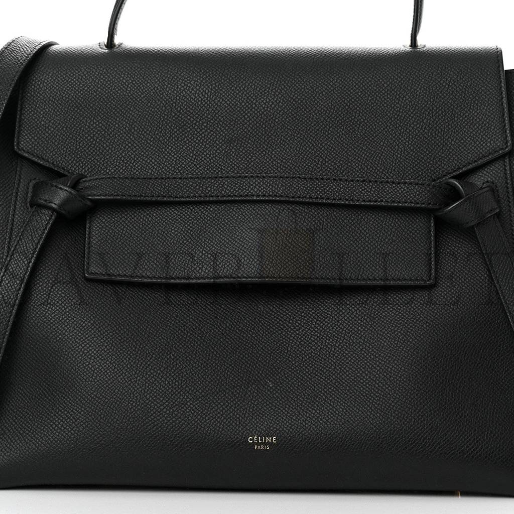 CELINE GRAINED CALFSKIN MINI BELT BAG BLACK (28*24*16cm)