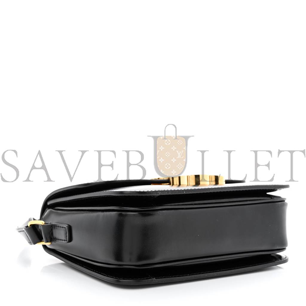 CELINE SHINY CALFSKIN TEEN TRIOMPHE BLACK (18*13*7cm)