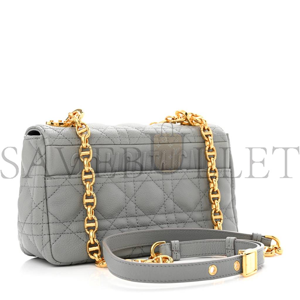 DIOR CALFSKIN CANNAGE SMALL CARO BAG GREY (20*12*7cm)