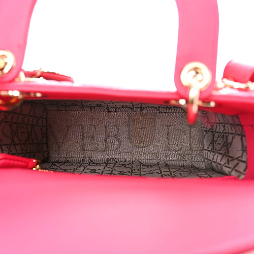 DIOR LAMBSKIN CANNAGE SMALL MY ABCDIOR LADY DIOR FRAISE (20*17*8.9cm)