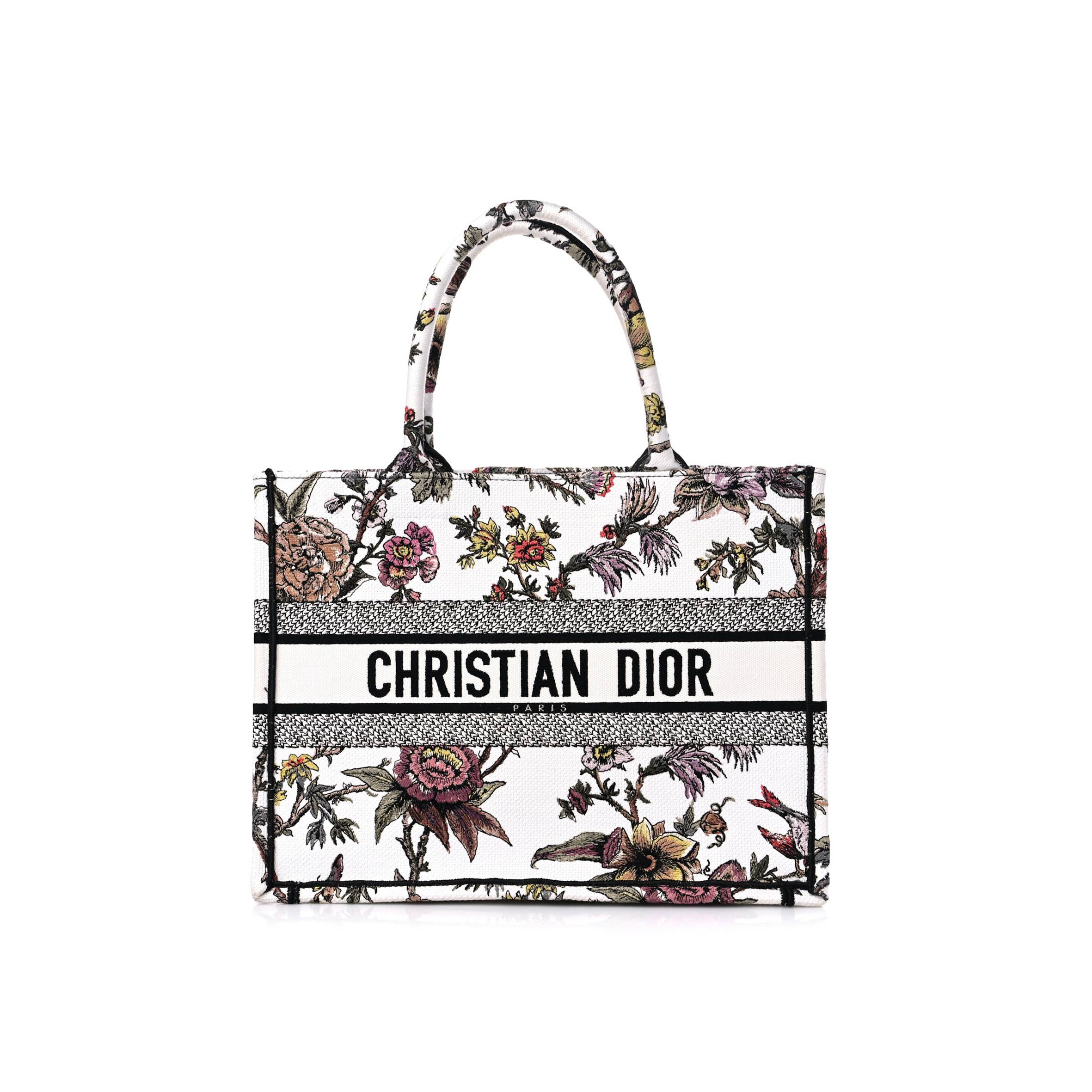 DIOR CANVAS JARDIN BOTANIQUE EMBROIDERED MEDIUM BOOK TOTE MULTICOLOR (36*27*17.1cm)