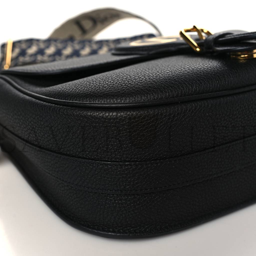 DIOR GRAINED CALFSKIN LARGE BOBBY FLAP BLACK (26*20*8.9cm)