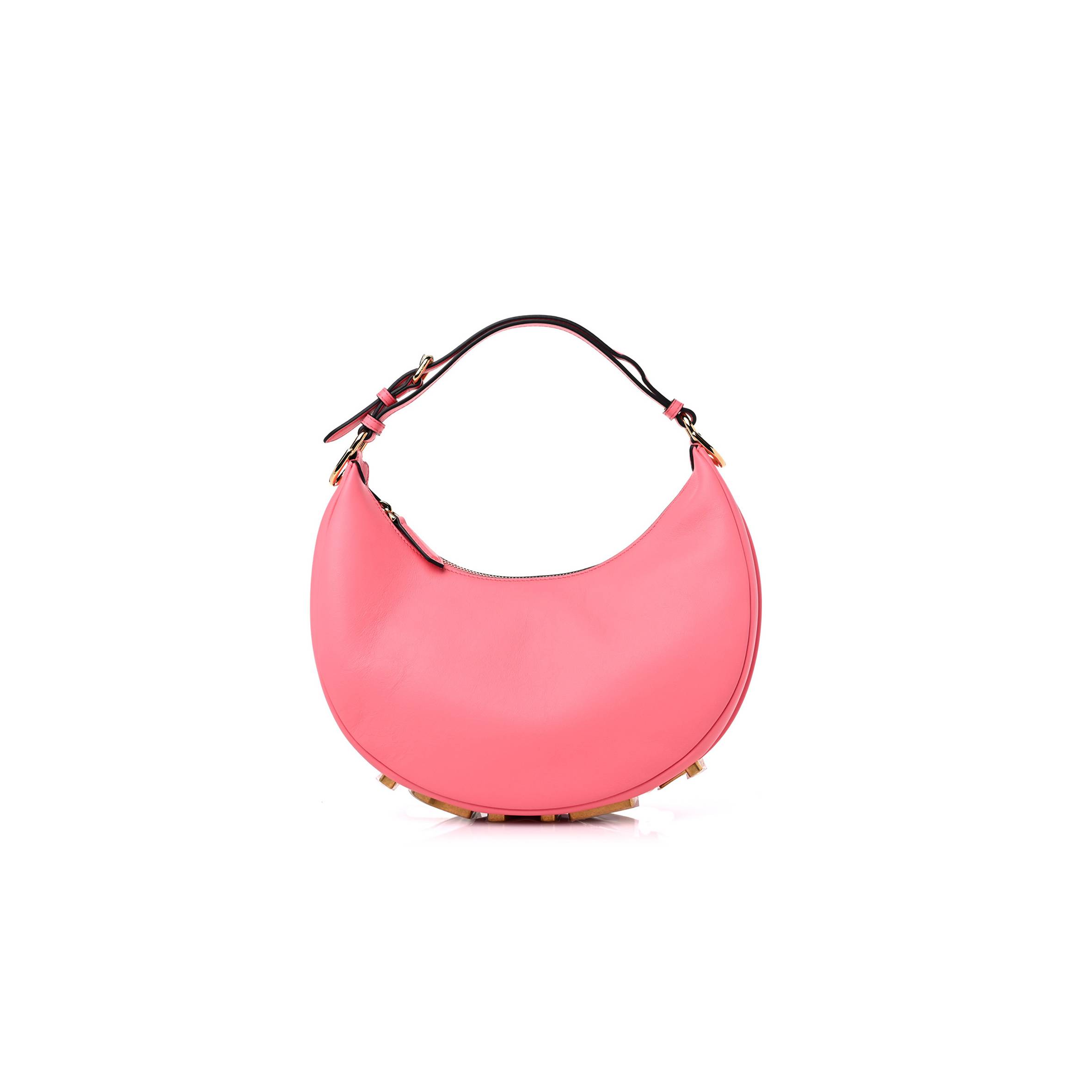 FENDI VITELLO GRACE MATTE SMALL FENDIGRAPHY HOBO BAG PINK DALIA (22*17*9cm)